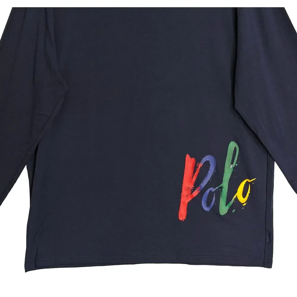 Polo Ralph Lauren T-Shirt Men's XL Crew Neck Long Sleeve Blue NWT